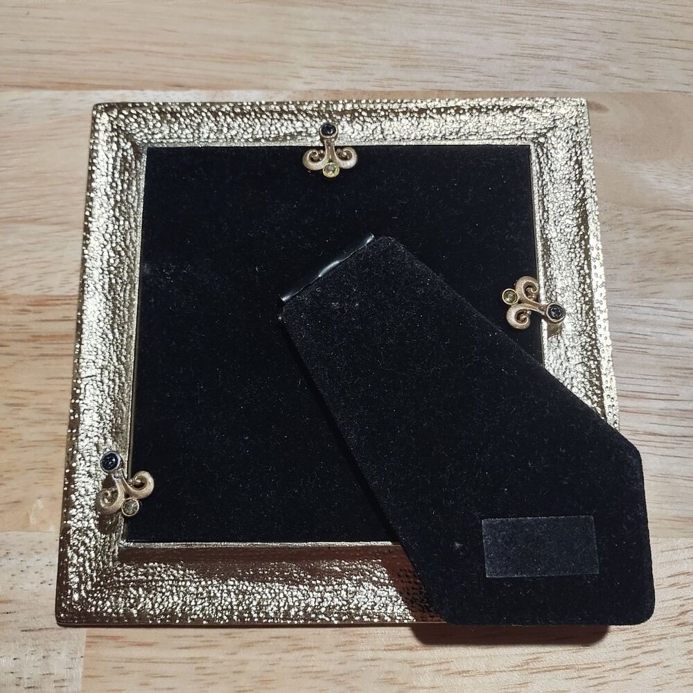 Pryde Interiors 4x4 Photo Frame Gold & Beige Beaded Design Elegant Tabletop Disp - Picture 4 of 6